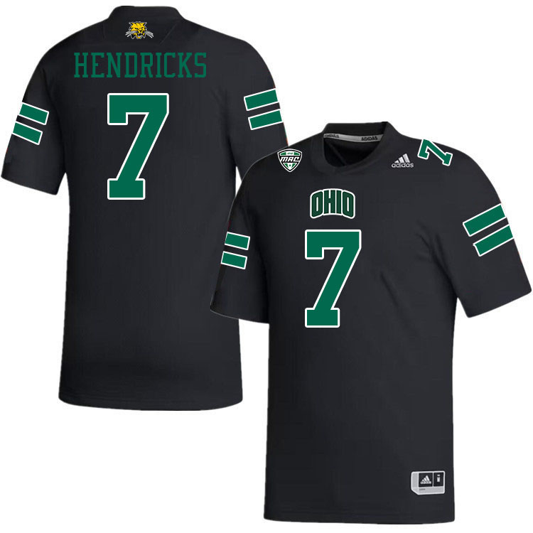 Ohio Bobcats #7 Chase Hendricks College Football Jerseys Stitched-Black